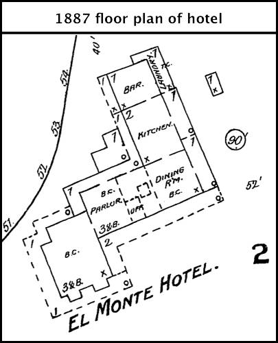 El Monte Hotel floor plan, 1887