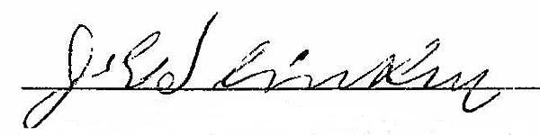 J. E. Slinkey Signature, 1902